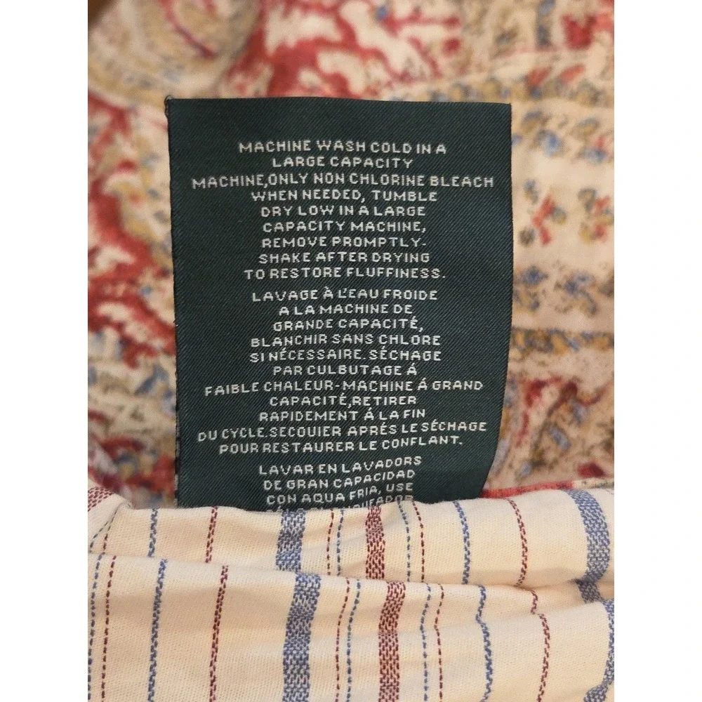 Vtg 90s Y2K Lauren Ralph Lauren LRL Heritage Paisley Striped Comforter KING